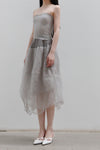 Marc Le Bihan Silk Skirt Six-layer Gauze 25930 Series French Hand-dyed MLB-25930-QHUI Light Gray Gris Clair